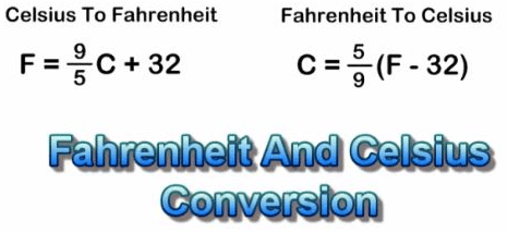 Celcius to Farenheit: Body temperature is approximately 37°C aka 98.6°F