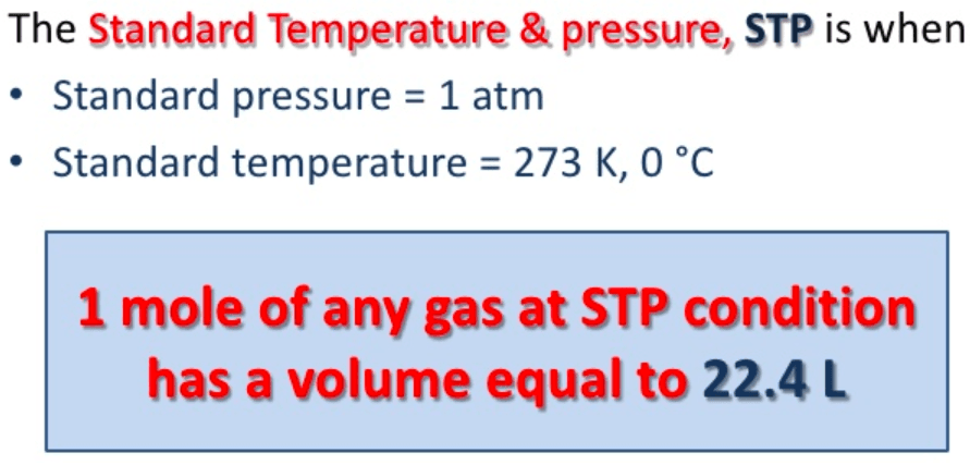 vmctnpw: Standard temperature & pressure are 273 K, 1 atm.