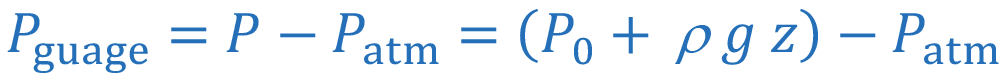 Guage Pressure: Gauge pressure is absolute pressure - atmospheric pressure.