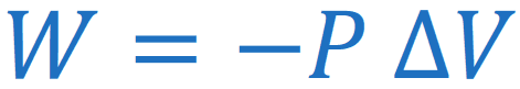 Work of gas: Work in regards to ____ is calculated using the following formula: