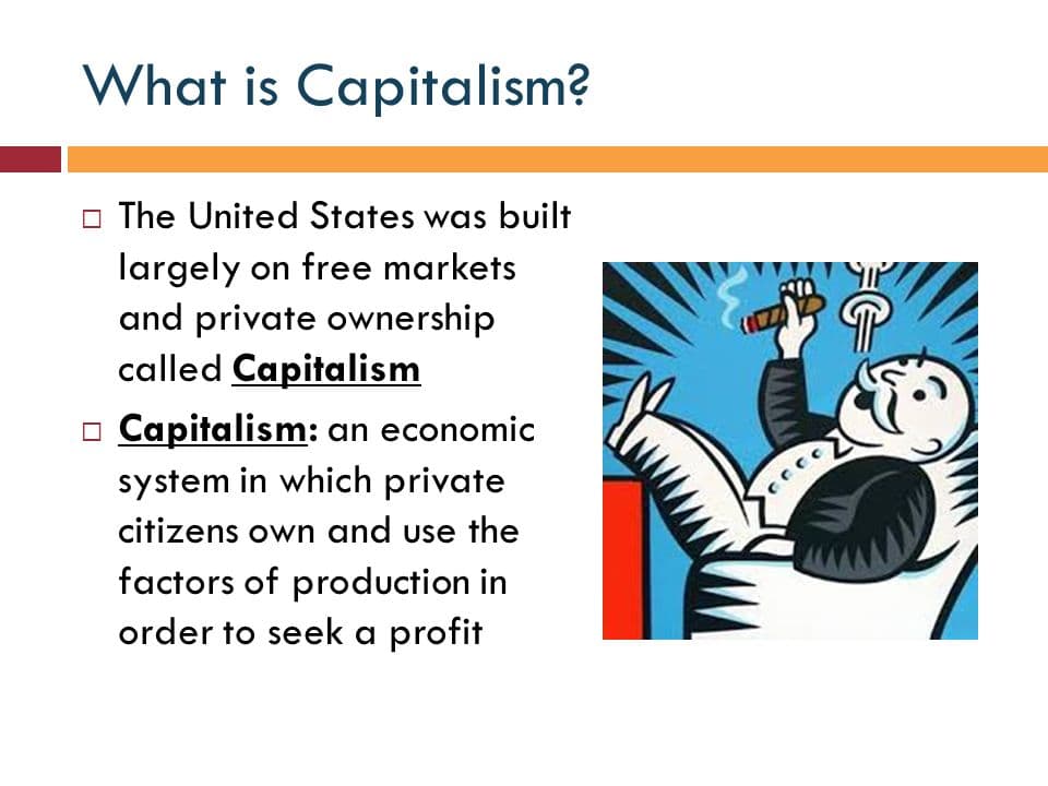 Capitalism is an economic system based on the private ownership of the means of production and their operation for prof…