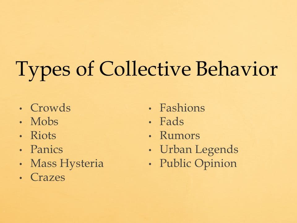 Collective behavior refers to events that suddenly emerge. These events do not conform to rules or laws but instead are…