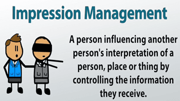 Impression management refers to the maintenance of a public image , which is accomplished through various strategies.