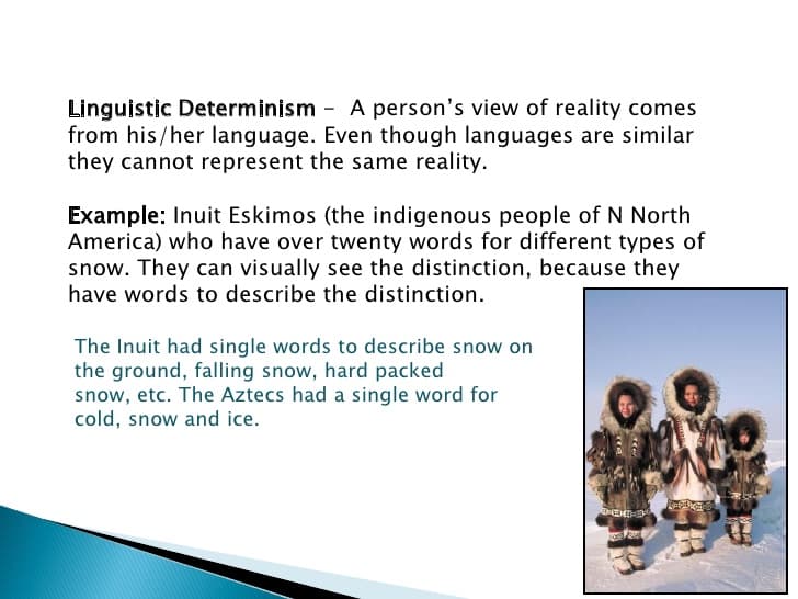 Linguistic determinism is the idea that language and its structures limit and determine human knowledge or thought