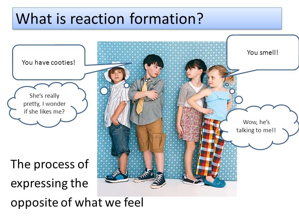 Reaction formation is a kind of psychological defense mechanism in which a person perceives their true feelings or desi…