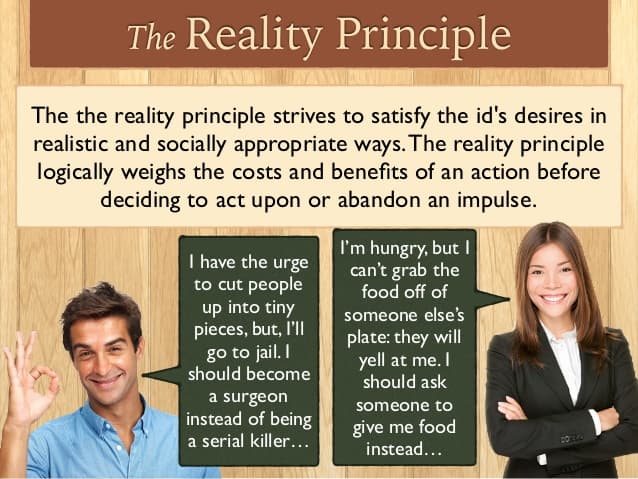 In Freudian psychoanalysis, the reality principle is the ability of the mind to assess the reality of the external worl…