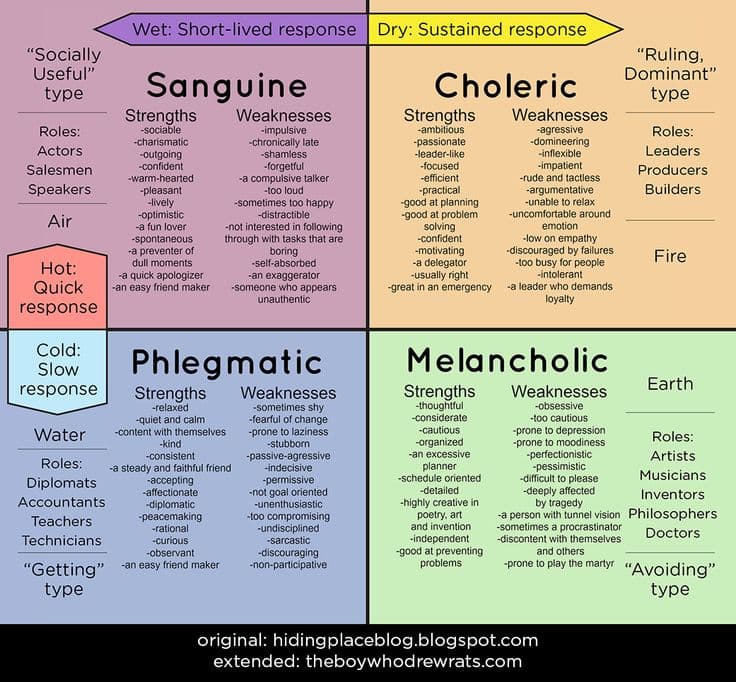 Temperament refers to personality traits that determine how someone reacts to the world