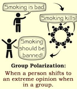 Group polarization is when group-decision making amplifies the original opinion of group members to the point where a s…