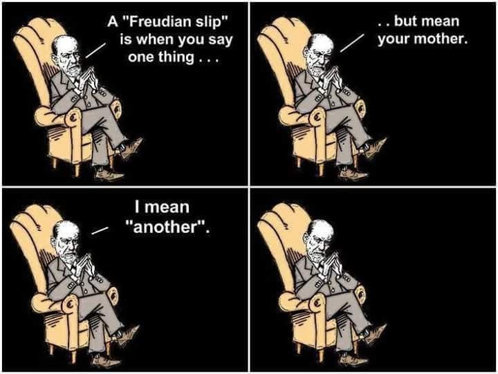 A freudian slip is an unintentional mental conflict regarded as revealing subconscious feelings