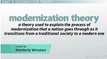 What is Modernization Theory? All countries go from traditional --> modern societies